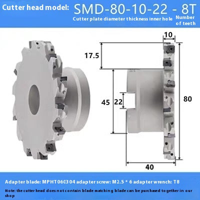2079-CNC sleeve SMD side and face milling cutterhead CNC indexable chip SMC cutterhead T-slot grooving MPHT06 Shandong Denso Pricision Tools Co.,Ltd.